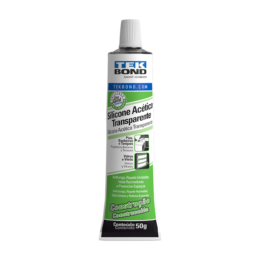 Silicone Acetico Tekbond Construcao Transp 50g