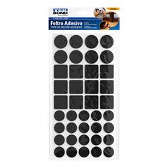 Feltro Adesivo Tekbond Sortido Preto 40un