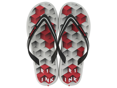 Sandalia Rider R1 Ink Masc Adulto Cinza/Preto/Vermelho