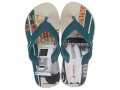 Sandalia Rider Strike Point Masc Infantil Bege/Azul/Branco