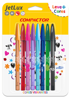 Caneta Compactor Esferografica Jet Lux 8 Cores Sm