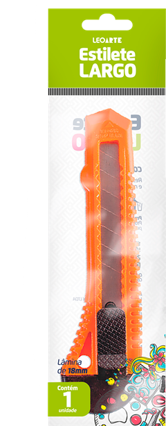 Estilete Leonora 18mm Largo Plastico Sortido