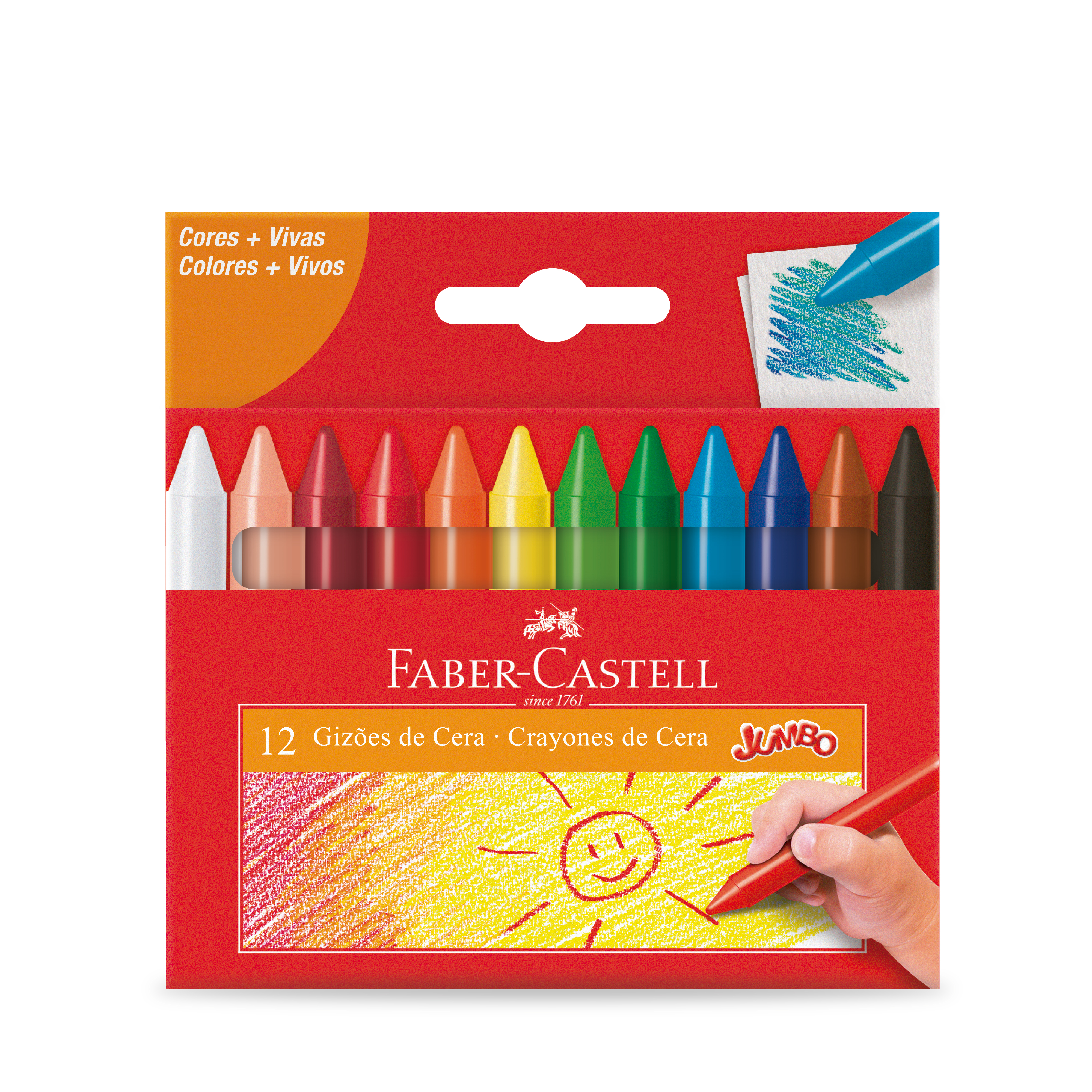 Giz De Cera Faber Castell 12 Cores
