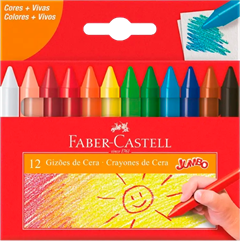 Giz De Cera Faber Castell 12 Cores