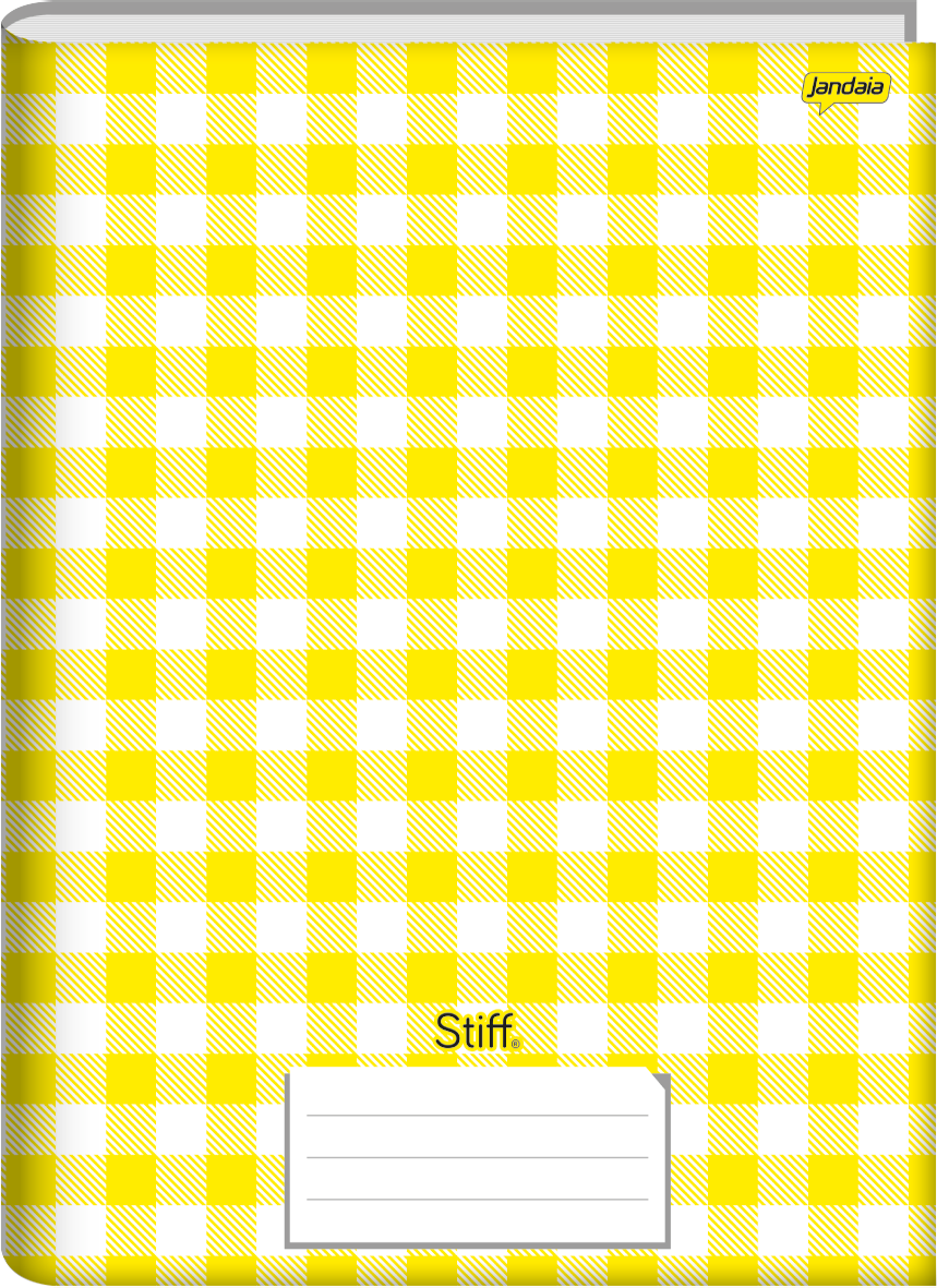 Caderno Jandaia Stiff Universitario Xadrez Cd Cost 96fls Am