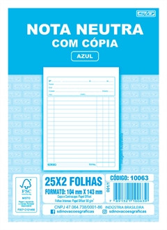 Nota Neutra 1/36 Animativa Azul 2vias 25x2fls