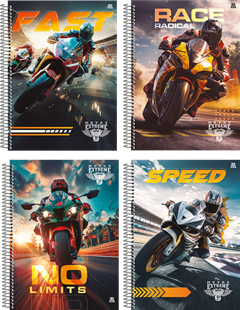 Caderno Animativa Universitario Motos Cd 15m 240fls