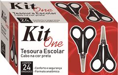 Tesoura Escolar Kit 13cm Preto