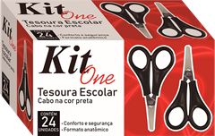 Tesoura Escolar Kit 13cm Preto