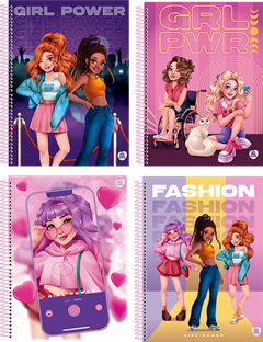 Caderno Animativa Universitario Girl Power Cd 01m 80fls