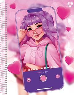 Caderno Animativa Universitario Girl Power Cd 10m 160fls