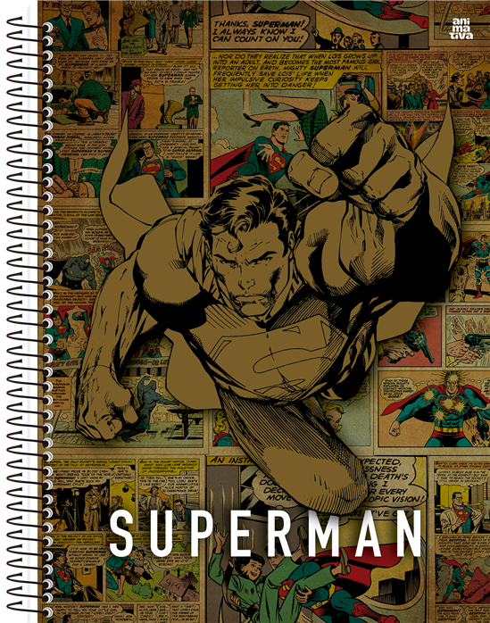 Caderno Animativa Universitario Superman Cd 1m 80fls