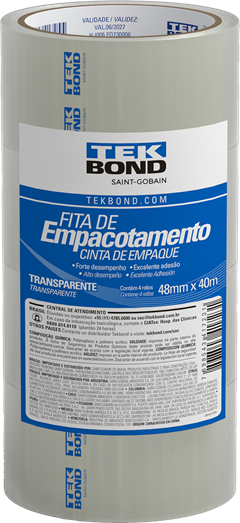 Fita Adesiva Empacotamento Tekbond Transparente 48mmx40m