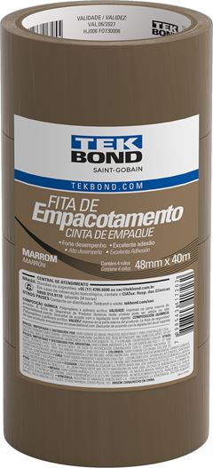 Fita Adesiva Empacotamento Tekbond Marrom 48mmx40m
