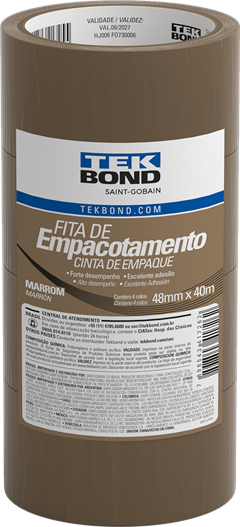 Fita Adesiva Empacotamento Tekbond Marrom 48mmx40m