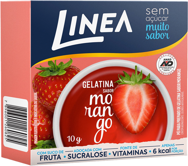 Gelatina Linea Morango Zero 10g