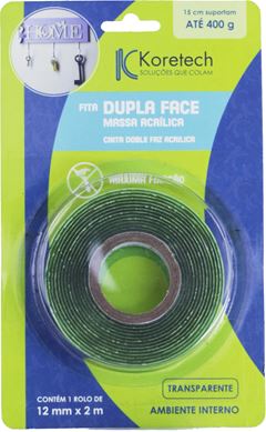 Fita Dupla Face Koretech 12mmx2m Blister