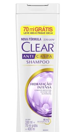 Shampoo Clear Anticaspa Hidratacao Intensa 400ml Pg330ml