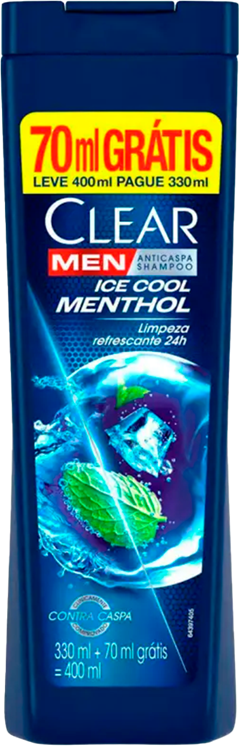 Shampoo Clear Anticaspa Ice Cool Menthol Lv400ml Pg330ml
