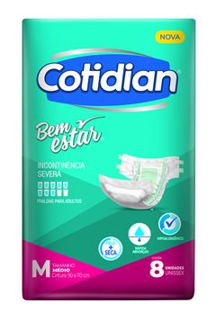 Fralda Geriatrica Cotidian Bem Estar M 8un