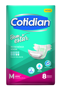 Fralda Geriatrica Cotidian Bem Estar M 8un