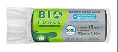 Saco De Lixo Bio Force Preto Rolo 200l 15un