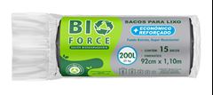 Saco De Lixo Bio Force Preto Rolo 200l 15un