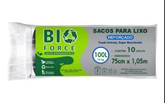 Saco De Lixo Bio Force Preto Rolo 100l 10un