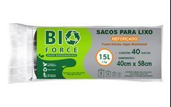 Saco De Lixo Bio Force Preto Rolo 15l 40un
