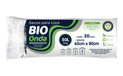 Saco De Lixo Bio Onda Preto Rolo 50l 20un