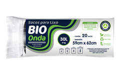 Saco De Lixo Bio Onda Preto 30l Rolo 20un