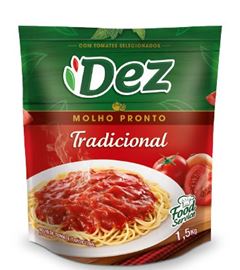 Molho De Tomate Dez Tradicional Sachet 1,5kg