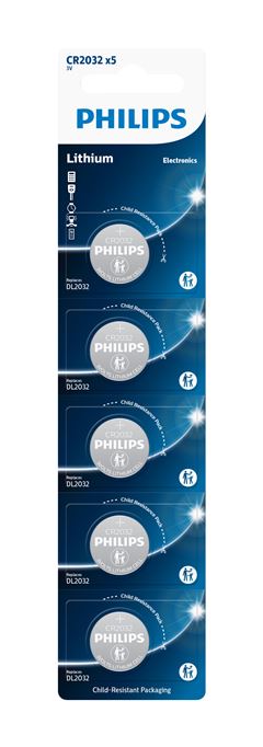 Bateria Philips Moeda 3v Cr2032p5b 5un