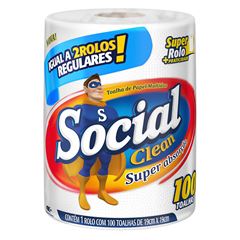 Papel Toalha Social Clean Fardo Branco 100fls