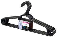 Cabide Plastico Sanremo Preto 5un