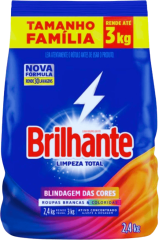 Sabao Em Po Brilhante Limpeza Total Sachet 2,4kg