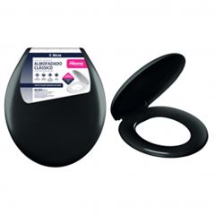 Assento Sanitario Atlas Almofadado Classico Preto