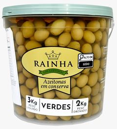 Azeitona Verde Rainha Com Caroco Balde 2kg
