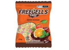 Bala Freegells Recheada Chocolate Sortida 475g