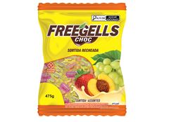 Bala Freegells Recheada Chocolate Branco Sortida 475g
