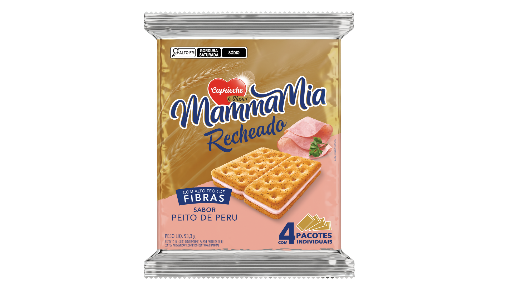 Biscoito Capricche Mammamia Recheado Peru 93,3g