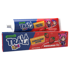 Creme Dental Infantil Tra La La Com Fluor Morango 50g