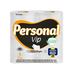 Papel Higienico Personal Vip Folha Dupla 20m 4x1