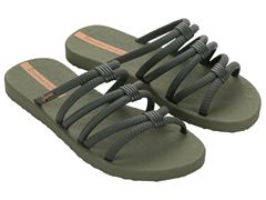 Sandalia Ipanema Diversa Slide Fem Adulto Verde Mili/Laranja