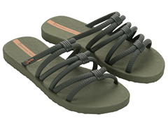 Sandalia Ipanema Diversa Slide Fem Adulto Verde Mili/Laranja
