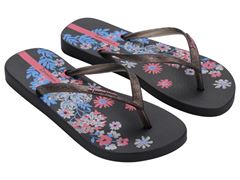 Sandalia Ipanema Oasis Fem Adulto Preto/Rosa/Azul