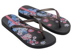 Sandalia Ipanema Oasis Fem Adulto Preto/Rosa/Azul