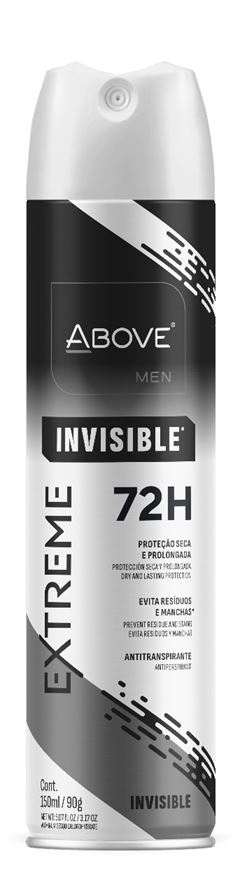 Desodorante Aerossol Above Masculino Extreme Invisible 150ml