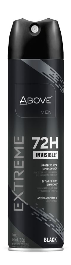 Desodorante Aerossol Above Masculino Extreme Black 150ml