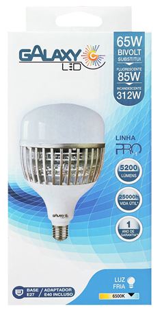 Lampada Galaxy Led Com Adaptador E-40 65w Bivolt